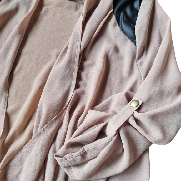 3/$40 Sale! Love Tree Lightweight flowy Cardigan with Faux Leather Shoulders - Picture 6 of 7